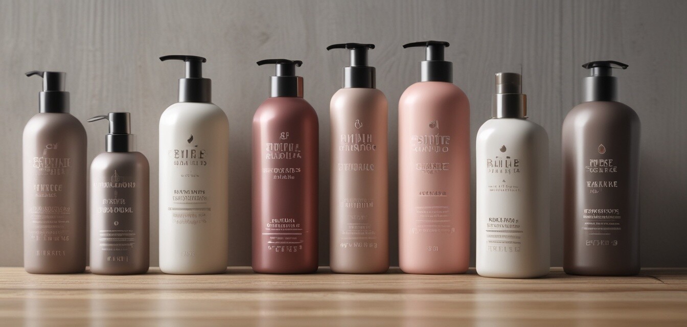 Hair care products stylishly displayed