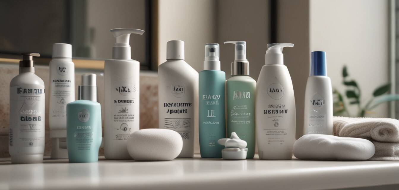 Assorted personal hygiene products